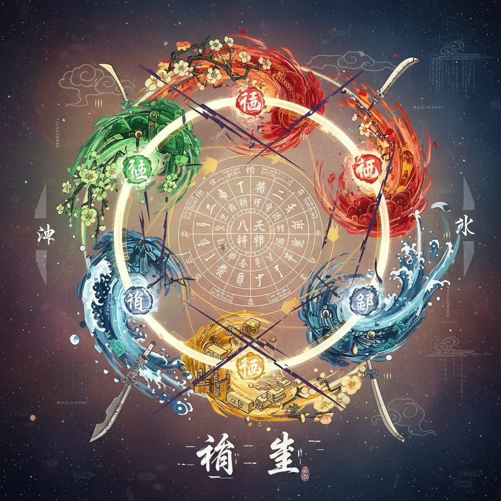 八字命盤 - 五行相生相剋